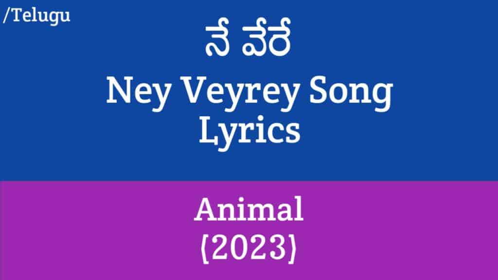 (నే వేరే) Ney Veyrey Song Lyrics in Telugu - Animal (2023)